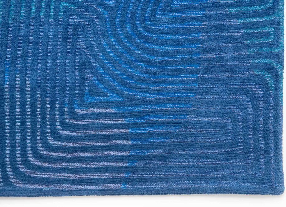 Louis De Poortere tapis CA 9225 Meditation Coral Blue Lagoon corner